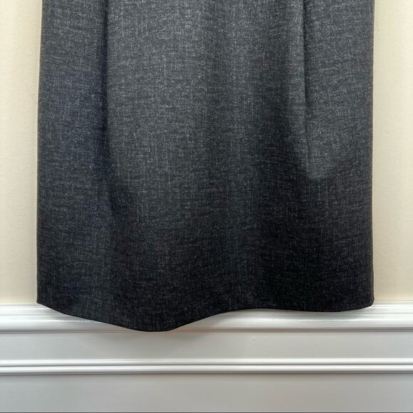 Madewell dress women's 2 V neck leather insets ponte sleeveless knee length gray - Picture 5 of 12